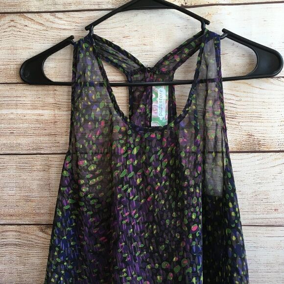 PANTS STORE SILK TANK TOP IN NAVY BLUE PRINT - Picture 4 of 7